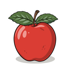 red apple isolated on white, red-apple with leaf, apple illustration, vector illustration, fruit illustration, EPS vector, red apple illustration