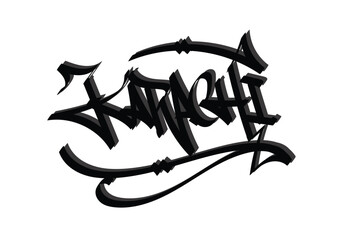 KARACHI city graffiti tag style