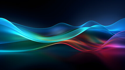 Abstract image of wave of different colors in gradient fill.