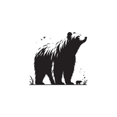 Essential Bear Silhouette - Black Vector Bear Silhouette
