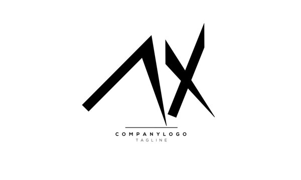 Alphabet letters Initials Monogram logo AX, AX INITIAL, AX letter