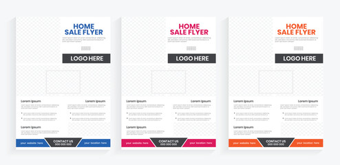 Commercial real estate house sale flyer design, modern real estate company property flyer, online marketing residential vertical leafet, and handout