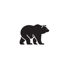Bear Silhouette Contour - Black Vector Bear Silhouette
