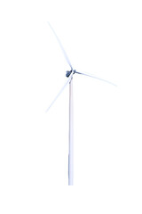 Wind turbine generating electricity on transparent background PNG