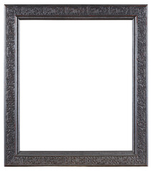 Wooden picture frame with a pattern in PNG format on a transparent background.