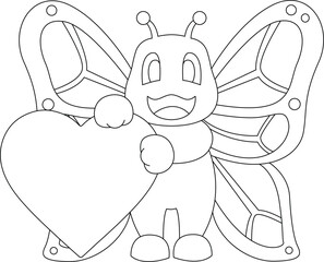 Butterfly Heart Animal Vector Graphic Art Illustration