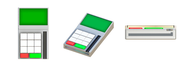 3D rendering of swipe card machine, Card payment machine