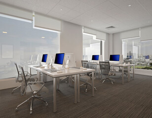 modern working office, 3d rendering