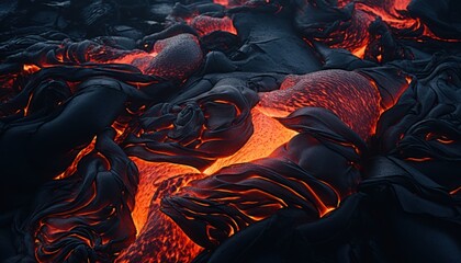 A Stunning Display of Illuminated Lava in the Darkness