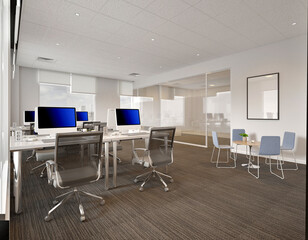 modern working office, 3d rendering