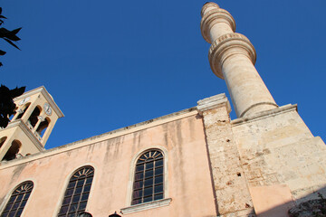 Fototapeta na wymiar orthodox church (agios nikolaos) in chania in crete in greece 