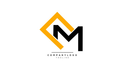 Alphabet letters Initials Monogram logo CM, CM INITIAL, CM letter