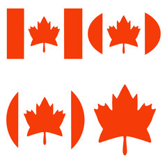 canadian maple leaves set