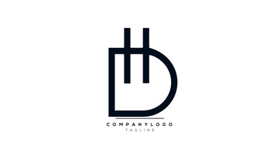 Alphabet letters Initials Monogram logo DH, DH INITIAL, DH letter