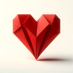 Red Origami Heart Illustration for Valentine's Day
