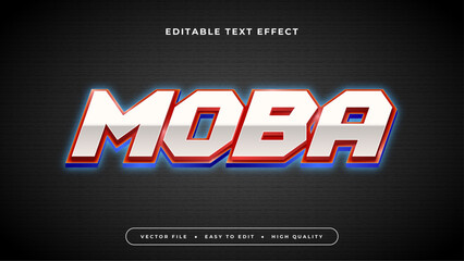 Fototapeta na wymiar Colorful colourful moba 3d editable text effect - font style
