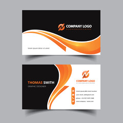 Business card design template, black and orange gradient color modern creative business card and name card horizontal simple clean template vector Clean professional business card template 