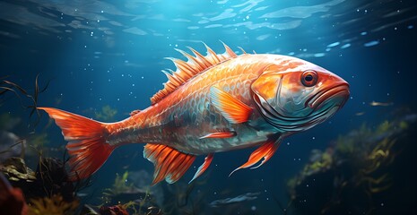 Fototapeta premium crystal currents: serene fish in clear waters