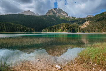 Fototapeta na wymiar Glacial Mountainous Black Lake in Durmitor Montenegro