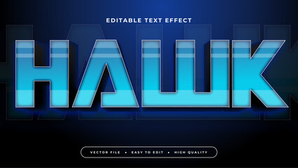 Blue and black hawk 3d editable text effect - font style