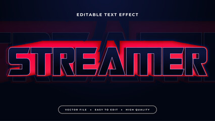 Black and red streamer 3d editable text effect - font style
