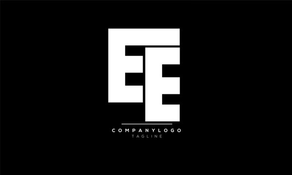 Alphabet letters Initials Monogram logo EE, EE INITIAL, EE letter