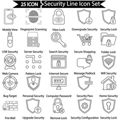 Security Line Icon Set