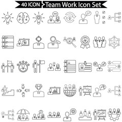 Team Work Line Icon set