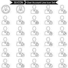 User Account Line Icon Set