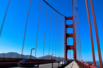 The steel structure of the golden gate bridge 