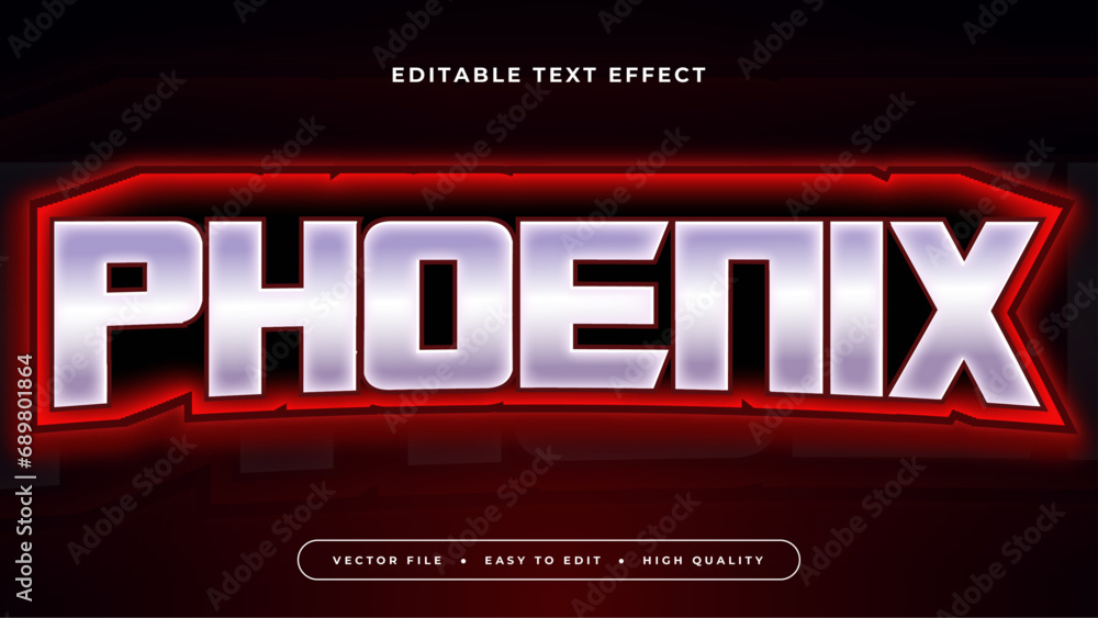 Poster Black red and white phoenix 3d editable text effect - font style