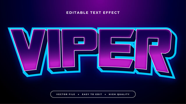 Purple violet and blue viper 3d editable text effect - font style