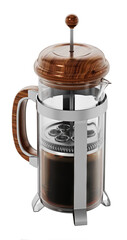 Fench press with coffee isolated on transparent background. 3D illustration