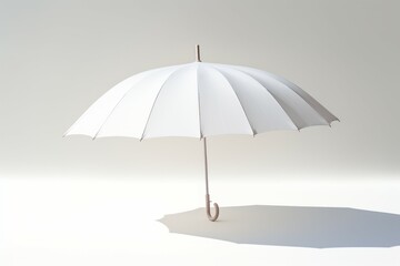 Opened white umbrella isolated on white background