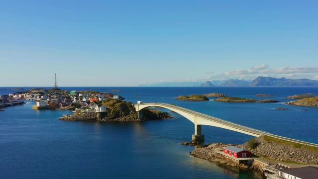 A Town's Idyllic Setting Near Engoysund Bridge