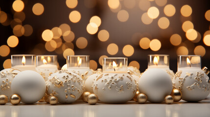 golden christmas candles