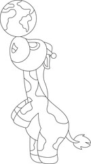 Giraffe Earth Animal Vector Graphic Art Illustration