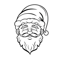 face of a person, santa claus cartoon, Santa Claus cartoon, Santa Claus, Santa Claus outline artwork, vector illustration, Santa Claus logo, Santa Claus stroke lines 