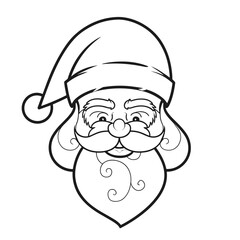 Santa Claus cartoon, Santa Claus, Santa Claus outline artwork, vector illustration, Santa Claus logo, Santa Claus stroke lines 