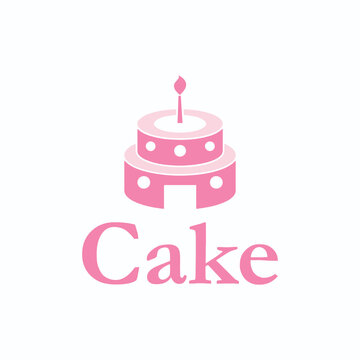 bakery cake shop logo design vector