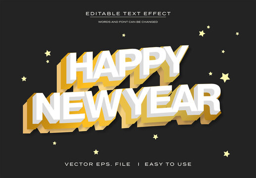 Happy New Year Layered Text Effect 