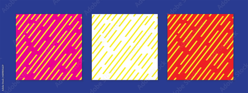 Poster abstract seamless geometric set of yellow diagonal line pattern perfect for banner poster.