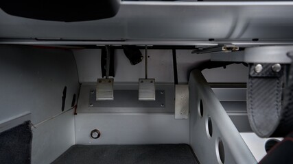 Pedals inside a car