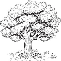 quercus tree coloring page