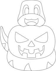 Snake Halloween Pumpkin Animal Vector Graphic Art Illustration