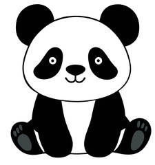 Sweet Panda bear taking a restful seat