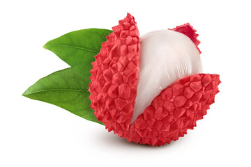 lychee fruit isolated on white background with  full depth of field