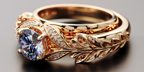 ring with diamonds isolated