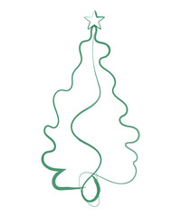  Abstract green line christmas Tree