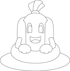 Hotdog Swimming Lifebuoy Vector Graphic Art Illustration